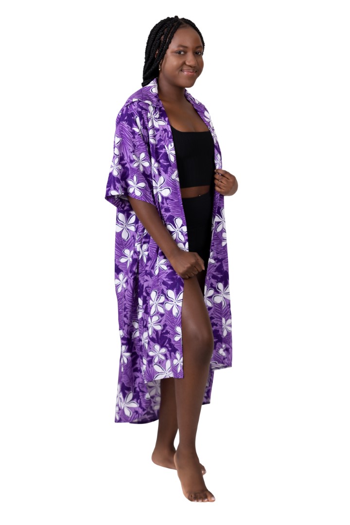 SAINI FULL LENGTH SHIRT - FRANGIPANI PRINT